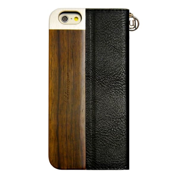 Uunique Wooden Folio iPhone 6S Black Svart