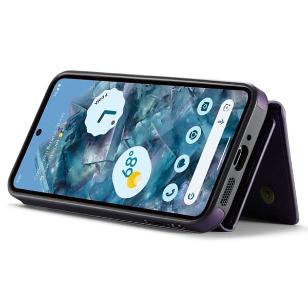 DG.MING M6 Series Konstläder Plånboksfodral för Google Pixel 9 Pro - Lila