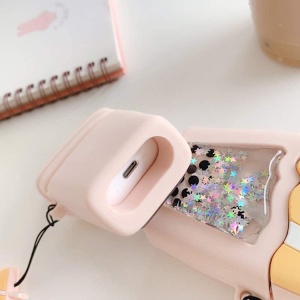 Airpods Pro Skal Boba Milk Tea Glitter - Rosa