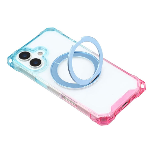 Mobilskal till iPhone 17 MagSafe Ring Kickstand - Blå / Rosa Blå