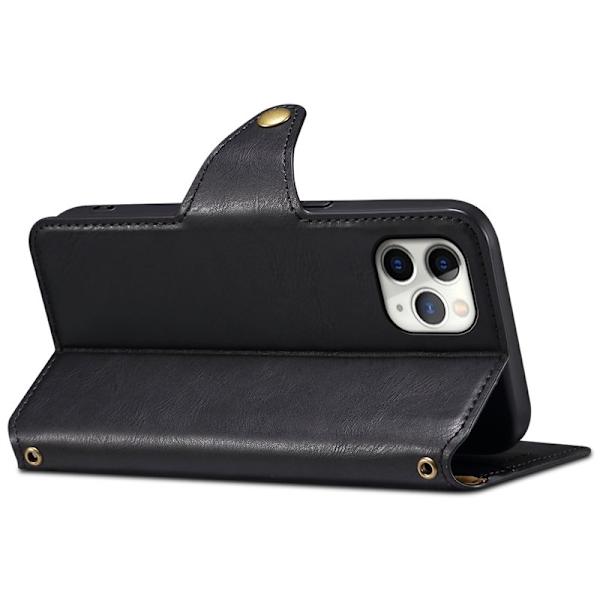 DENIOR iPhone 11 Pro Max Plånboksfodral Konstläder Svart