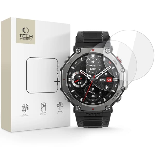 Tech-Protect [2-Pack] Amazfit T-REX 3 Pro (48mm) Härdat Glas Skärmskyd - Clear Transparent