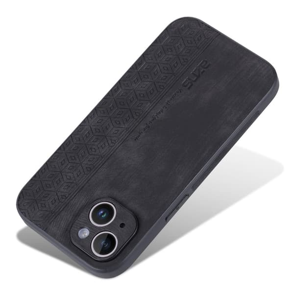 AZNS Mobilskal till iPhone 15 Plus Anti-Scratch PU Läder - Svart