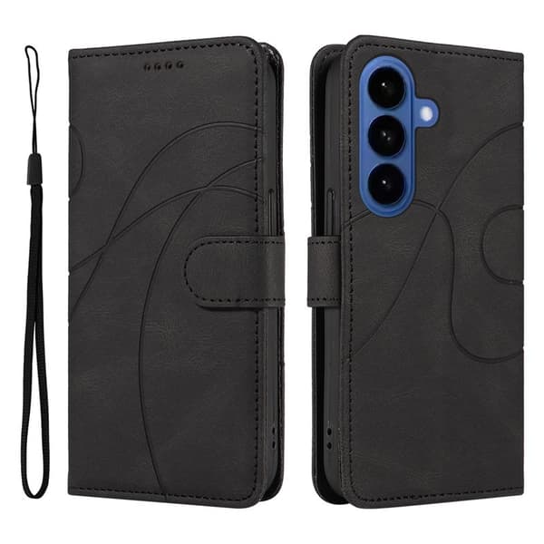 Samsung Galaxy S26 / S26 Pro Plånboksfodral Ställ Konstläder - Svart
