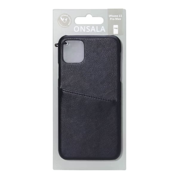 ONSALA Mobiilikotelo Musta Korttipaikalla iPhone 11 Pro Max Black