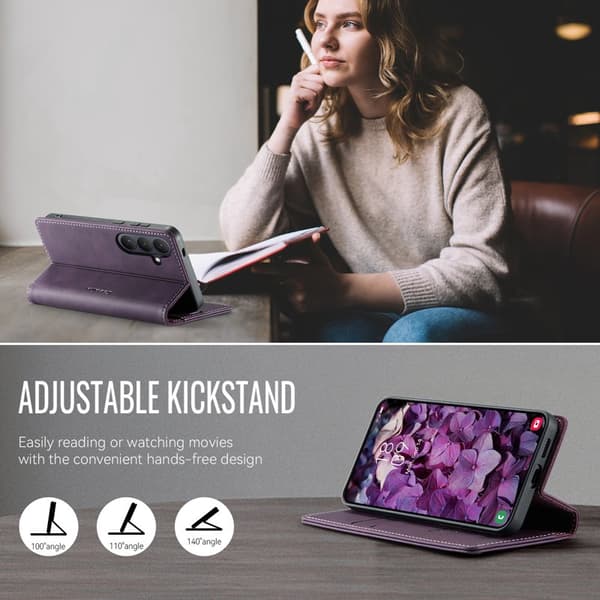 CaseMe Plånboksfodral för Samsung Galaxy S26 Plus Konstläder RFID - Lila