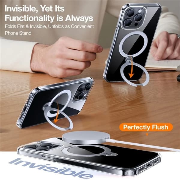 TORRAS Mobilskal till iPhone 15 Pro Max Magsafe Ringhållare - Transparent Transparent