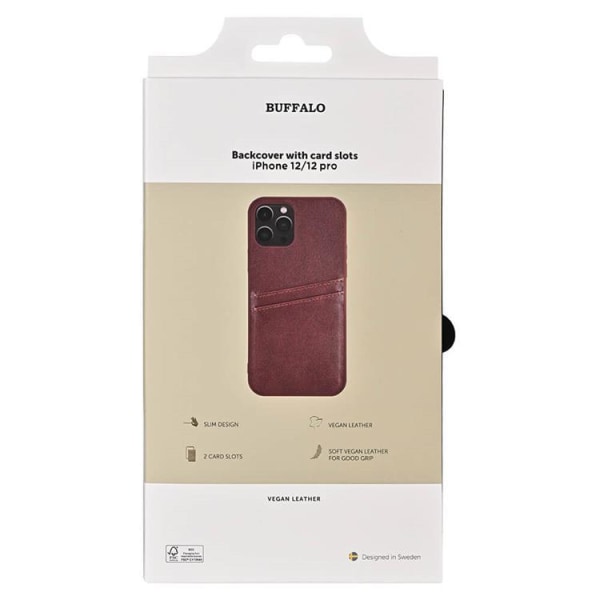 Buffalo iPhone 12/12 Pro Case -korttikotelo - ruskea