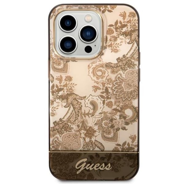 GUESS iPhone 14 Pro Max Cover Posliinikokoelma - Ocher