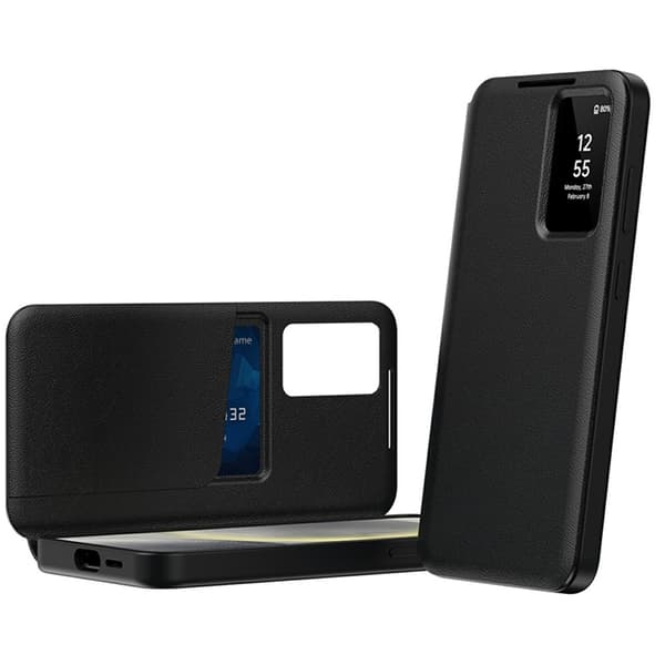 Galaxy A56 5G Plånboksfodral View Window Konstläder - Svart Svart