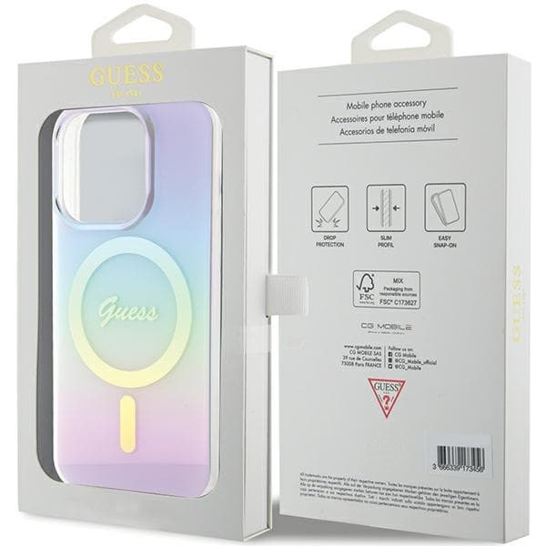 Guess Telefontaske til iPhone 15 Pro Max MagSafe IML Iriserende - Lilla