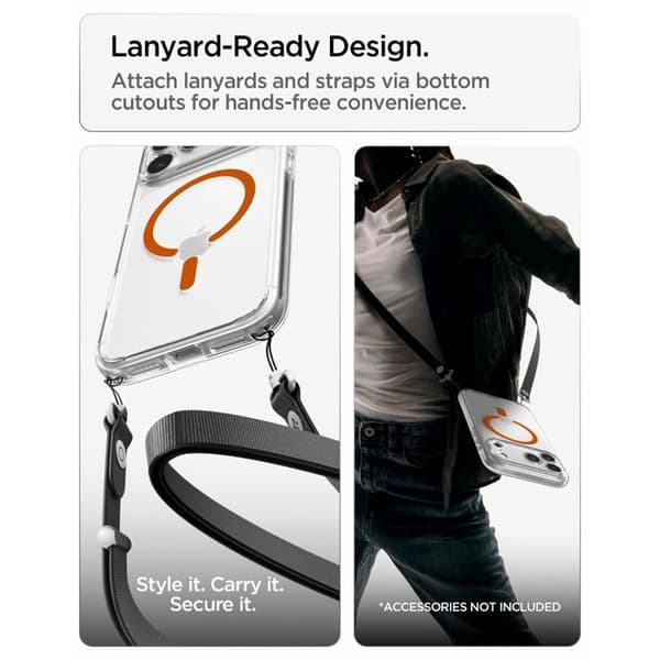 Spigen Mobilskal För iPhone 18 Pro/17 Pro Magsafe Ultra Hybrid - Clear/Orange