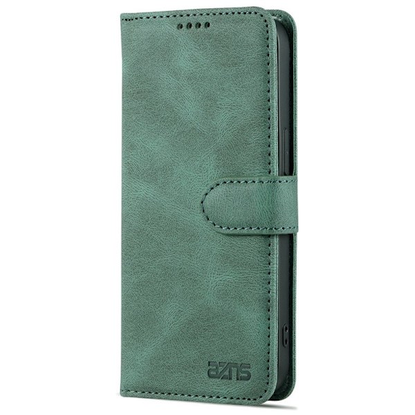 AZNS iPhone 13 Pro Max Plånboksfodral Konstläder - Grön