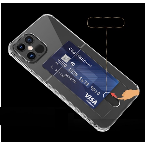 Flexicase-kotelo korttipaikalla iPhone 13 Pro - Musta Black