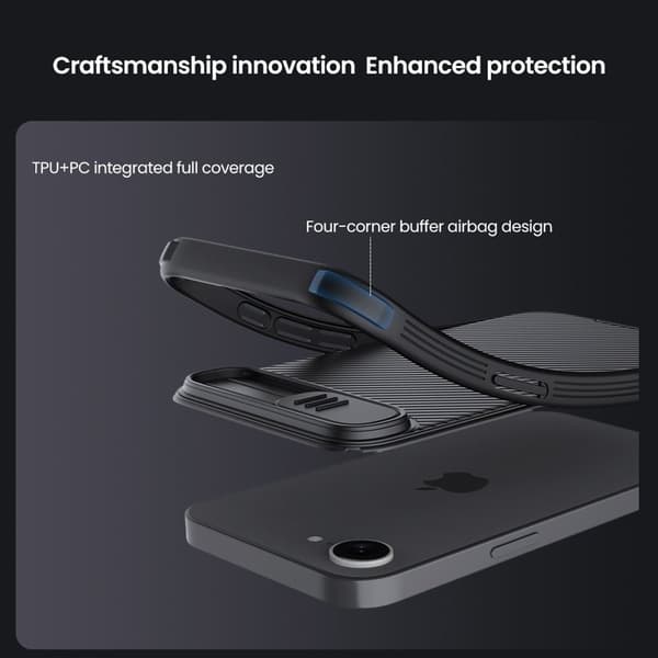 NILLKIN Camshield Pro Mobilskal till iPhone 16e med Kameraskydd - Grön