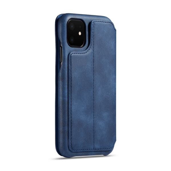 LC.IMEEKE Mobilskal till iPhone 11 Retro Stil Äkta Läder - Blå