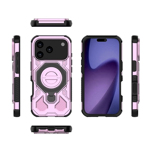 Mobilskal till iPhone 17 Pro Max Rotating Kickstand - Rosa Rosa