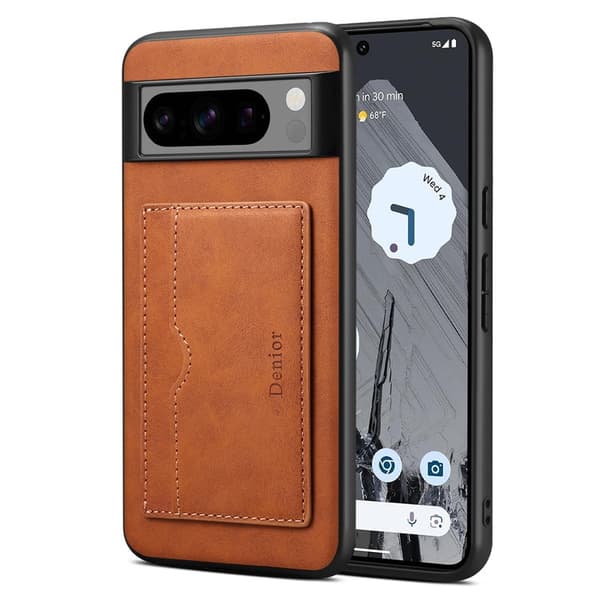 DENIOR Google Pixel 8 Pro Fodral Konstläder Ställ - Brun