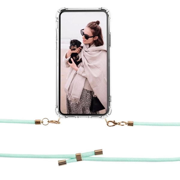 Boom iPhone 13 Pro etui med mobil halskæde - Rope Mint