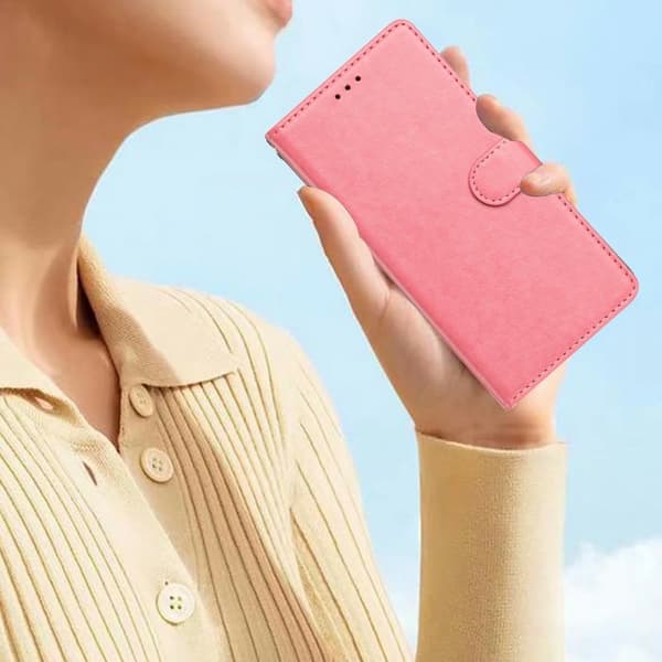 Samsung Galaxy S26 Edge Plånboksfodral Konstläder Ställ - Roséguld
