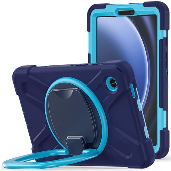 Mobilskal till Galaxy Tab A9 Kickstand Handle Grip - Svart / Blå Blå