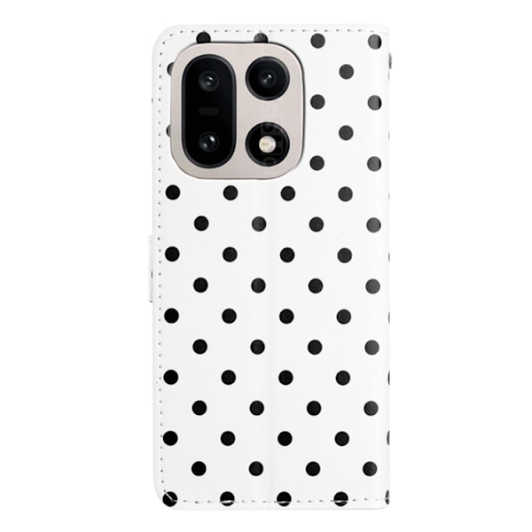 OnePlus 15 5G Plånboksfodral Polka Dot Pattern Konstläder Vit