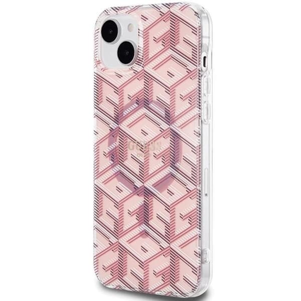 Guess iPhone 15/14/13 Mobilskal Magsafe IML GCube - Rosa Rosa