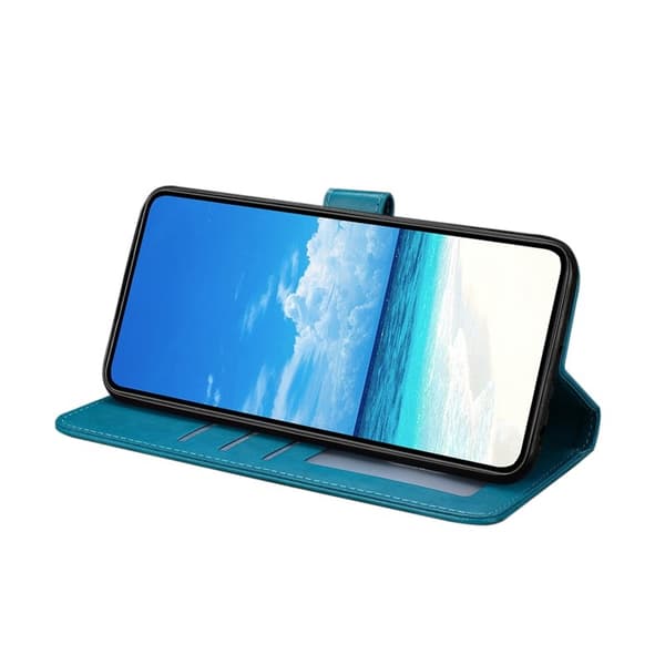 Samsung Galaxy S26 Plus Plånboksfodral Flip Konstläder Med Rem - Blå