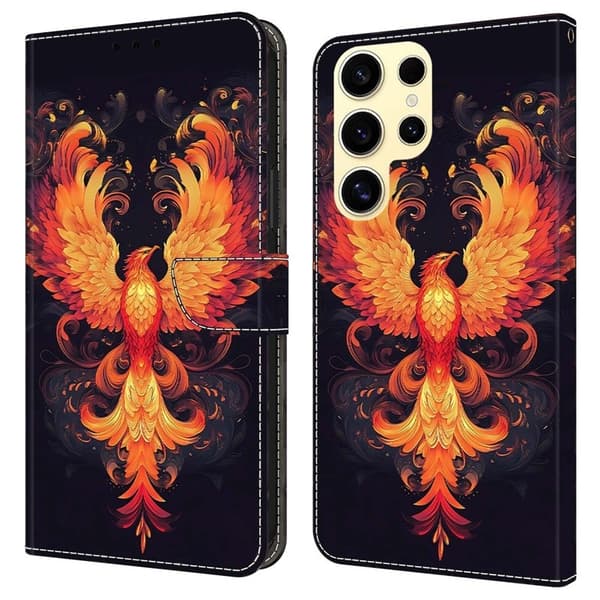 Samsung Galaxy S26 Ultra Plånboksfodral Ställning Konstläder - Flame Bird