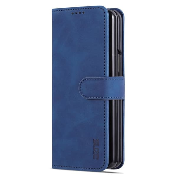 AZNS Samsung Galaxy Z Fold4 Plånboksfodral Konstläder - Blå