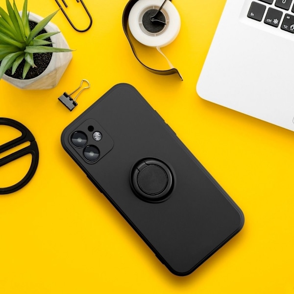 Forcell iPhone 7/8/SE (2020/2022) Skal Silikon Ring - Svart Svart