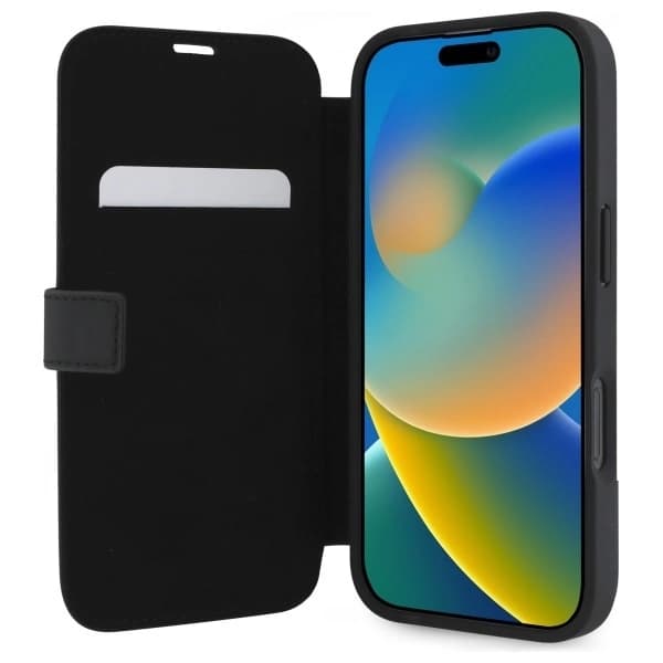 Mercedes iPhone 16 Pro Max Plånboksfodral MB Waves Läder Black