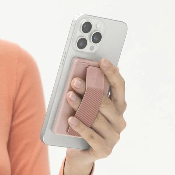 UNIQ Mobilgrip Heldro ID -magneettilompakko - vaaleanpunainen