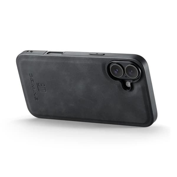 DG.MING Mobilskal till iPhone 17 PU Läder PC + TPU Hybrid - Svart