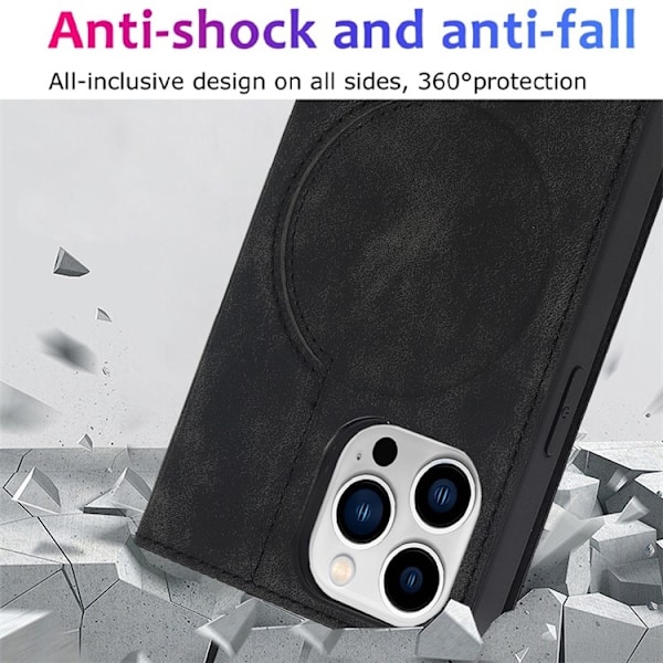 iPhone 14 Pro Max Plånboksfodral Magsafe RFID - Svart Svart