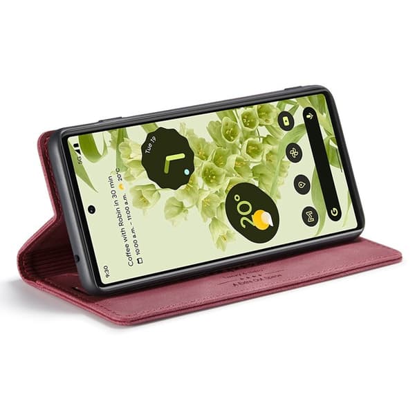 AUTSPACE A01 Series Google Pixel 6 Plånboksfodral Konstläder - Röd