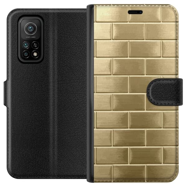 Plånboksfodral till Xiaomi Mi 10T Pro 5G med Gyllene Murstenar
