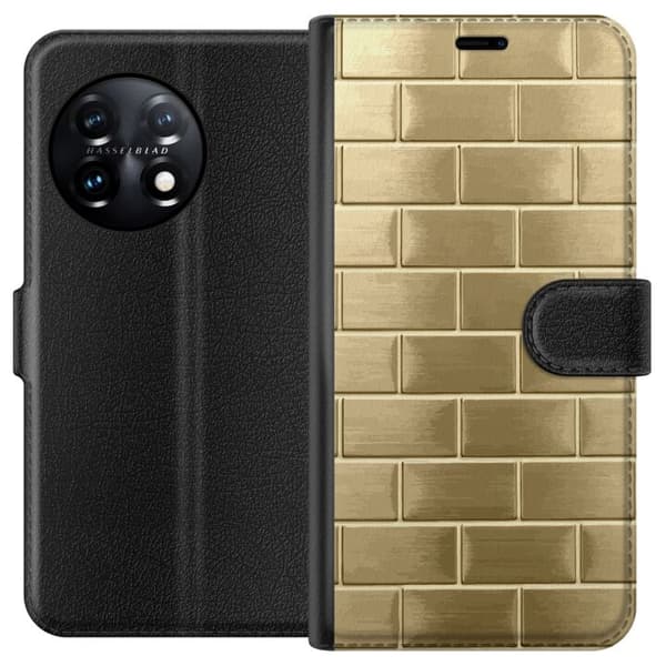 Plånboksfodral till OnePlus 11 med Gyllene Murstenar