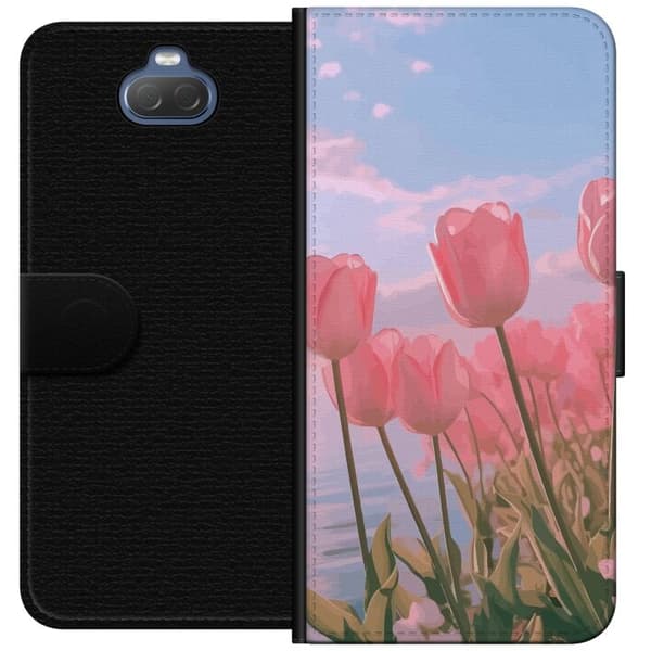 Plånboksfodral till Sony Xperia 10 med Rosa Tulpaner