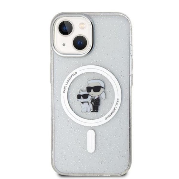 Karl Lagerfeld iPhone 15 Mobilskal Magsafe Glitter - Clear