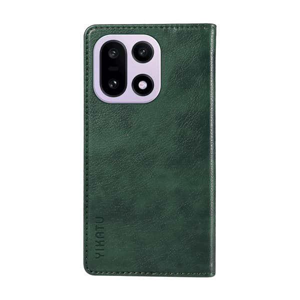 YIKATU OnePlus 15 Plånboksfodral Litchi Closure Konstläder Grön