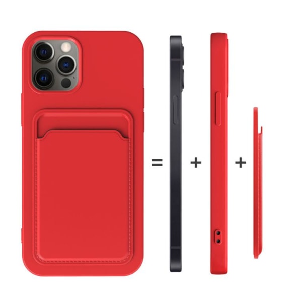 iPhone 13 Pro -kuori korttipaikalla - punainen Red