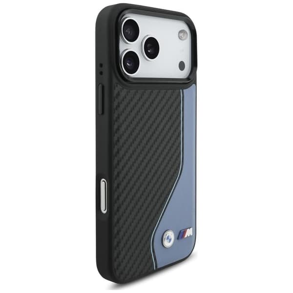BMW telefontaske til iPhone 17 Pro Max MagSafe M Carbon Logo - Blå Blå