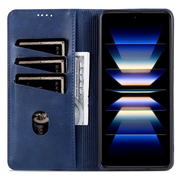 AZNS Samsung Galaxy S24 FE Plånboksfodral Konstläder - Blå