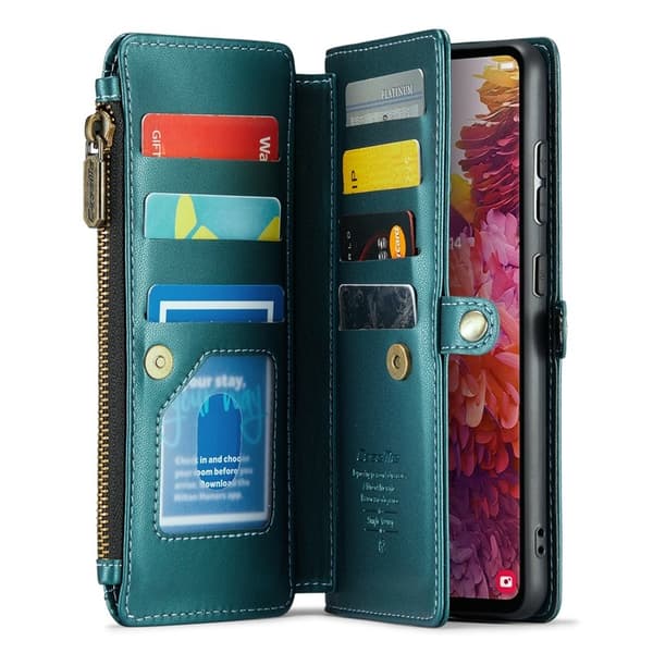 CASEME Plånboksfodral Konstläder för Samsung Galaxy S20 FE - Grön