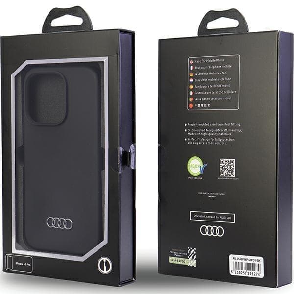 Audi iPhone 14 Pro -kuori, silikoni - Musta Black