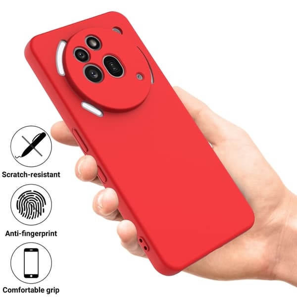 Mobilskal till Nothing Phone (3a) Pro Liquid Silikon med Handrem Röd