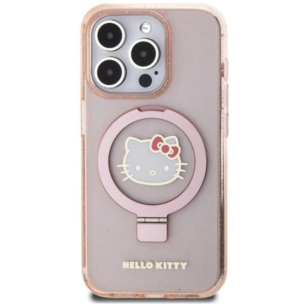 Hello Kitty iPhone 15 Pro Mobilcover Magsafe Ring Holder Glitter
