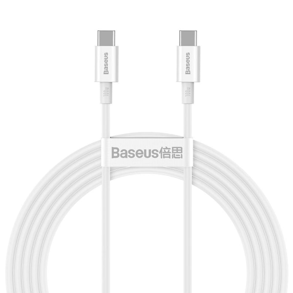 Baseus Superior Kabel USB-C 100W 5A 20V 2m - Vit Vit