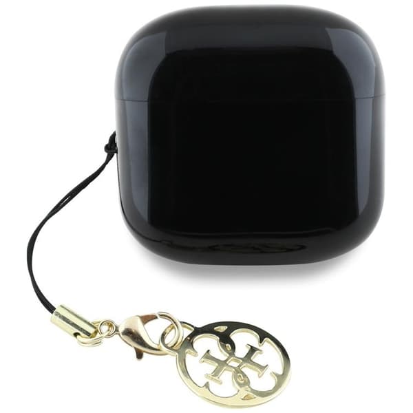 Guess TWS In-Ear Hörlurar Glossy Effect Printed Logo & Charm - Svart Black